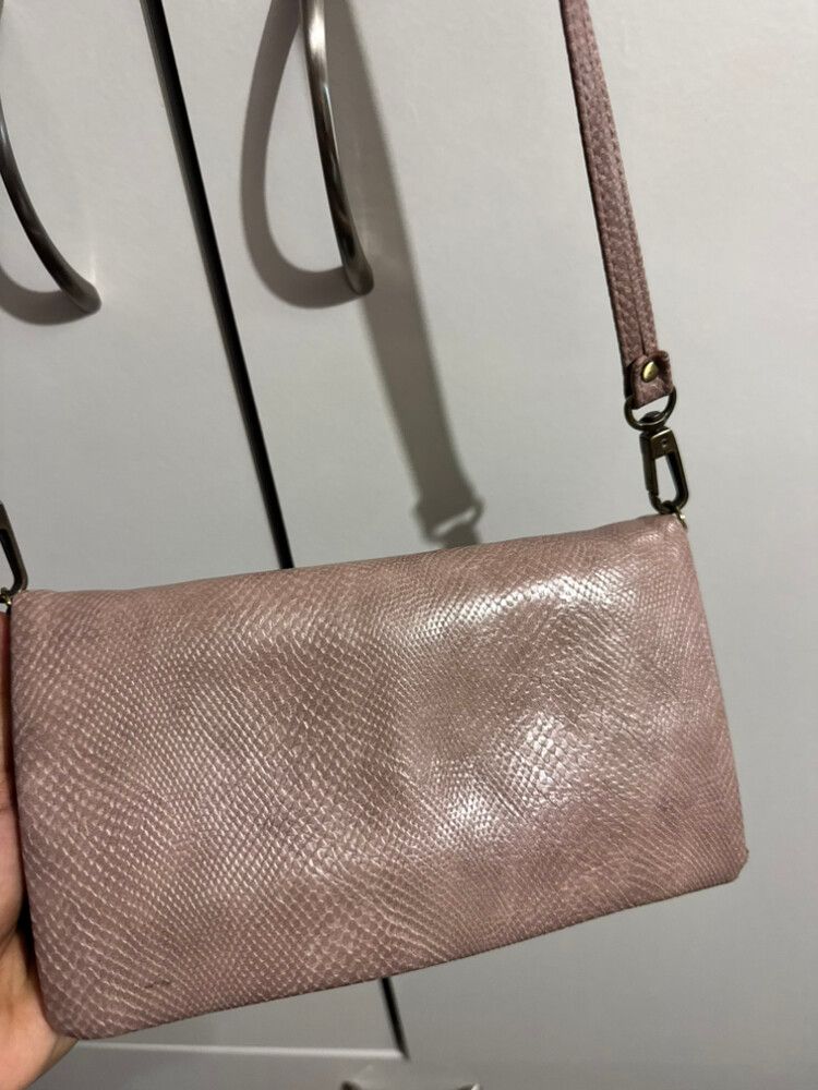 Mauve Textured Crossbody Bag