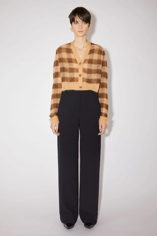 Kodilia Vichy Gingham Check Mohair Blend Crop Cardigan