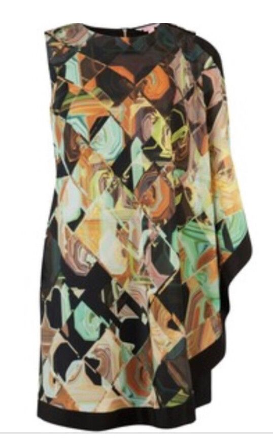Ted Baker Side Drape Retro Print Dress