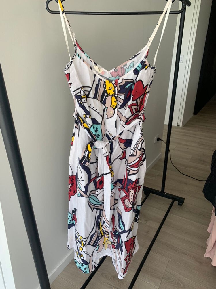 Ted Baker Strap Print Buttoned Belt Dress