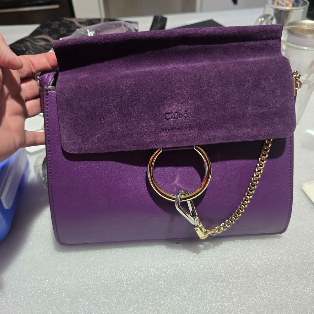 Chloé Purple Suede Shoulder Bag