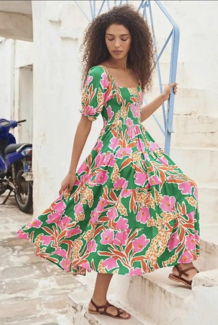 mister zimi - The Fleur dress in Green Flora on Designer Wardrobe