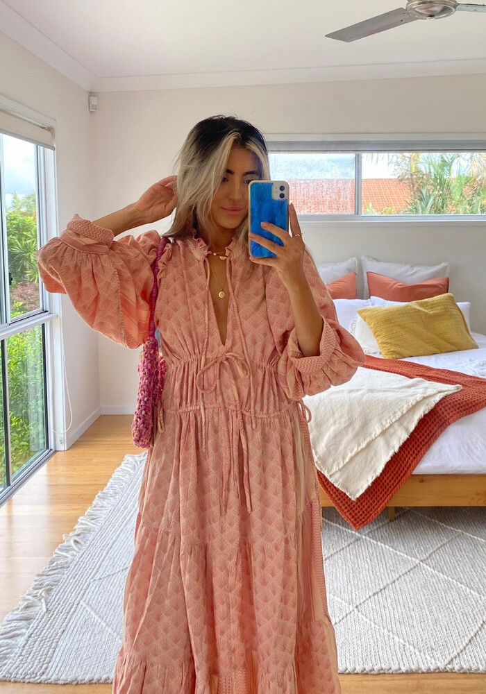 Summery Copenhagen - Palma Long Dress - Terra Cotta