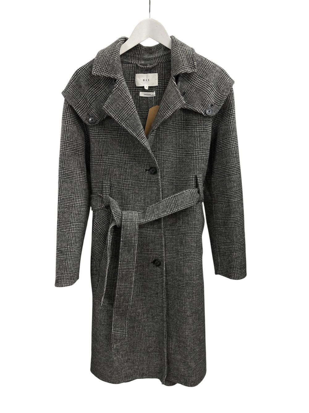 Max Grey Check Coat