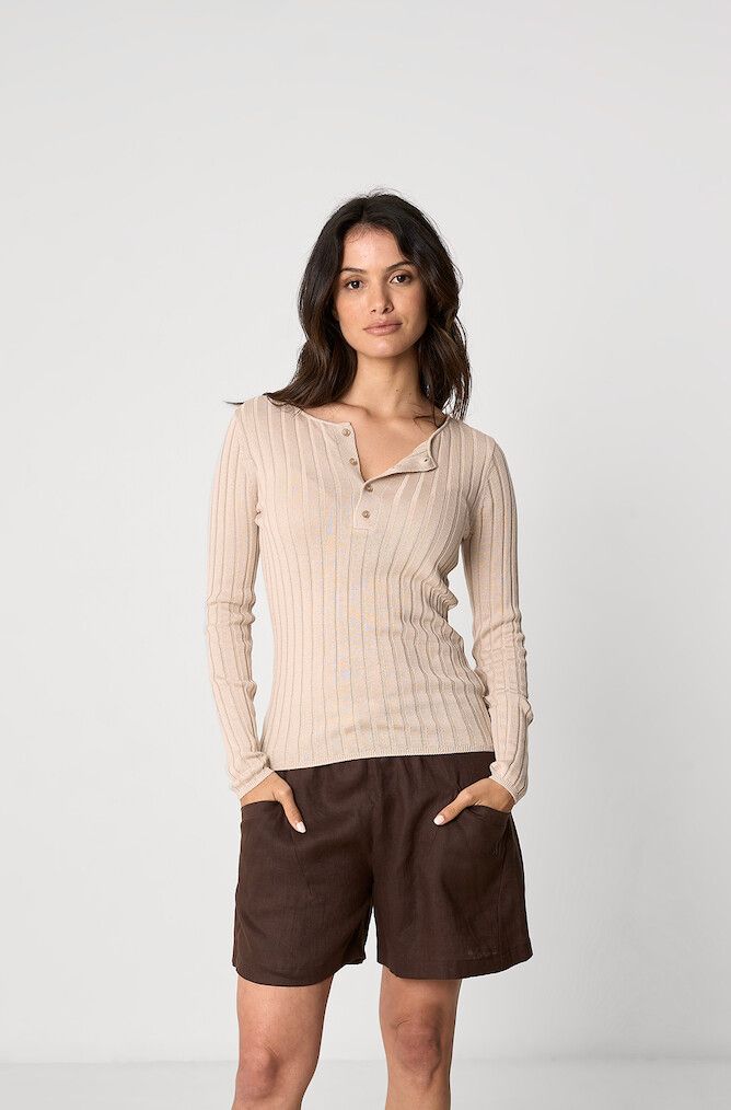 Knit Henley - Natural