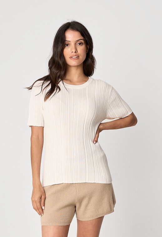 Iconic Knit Tee - Ivory