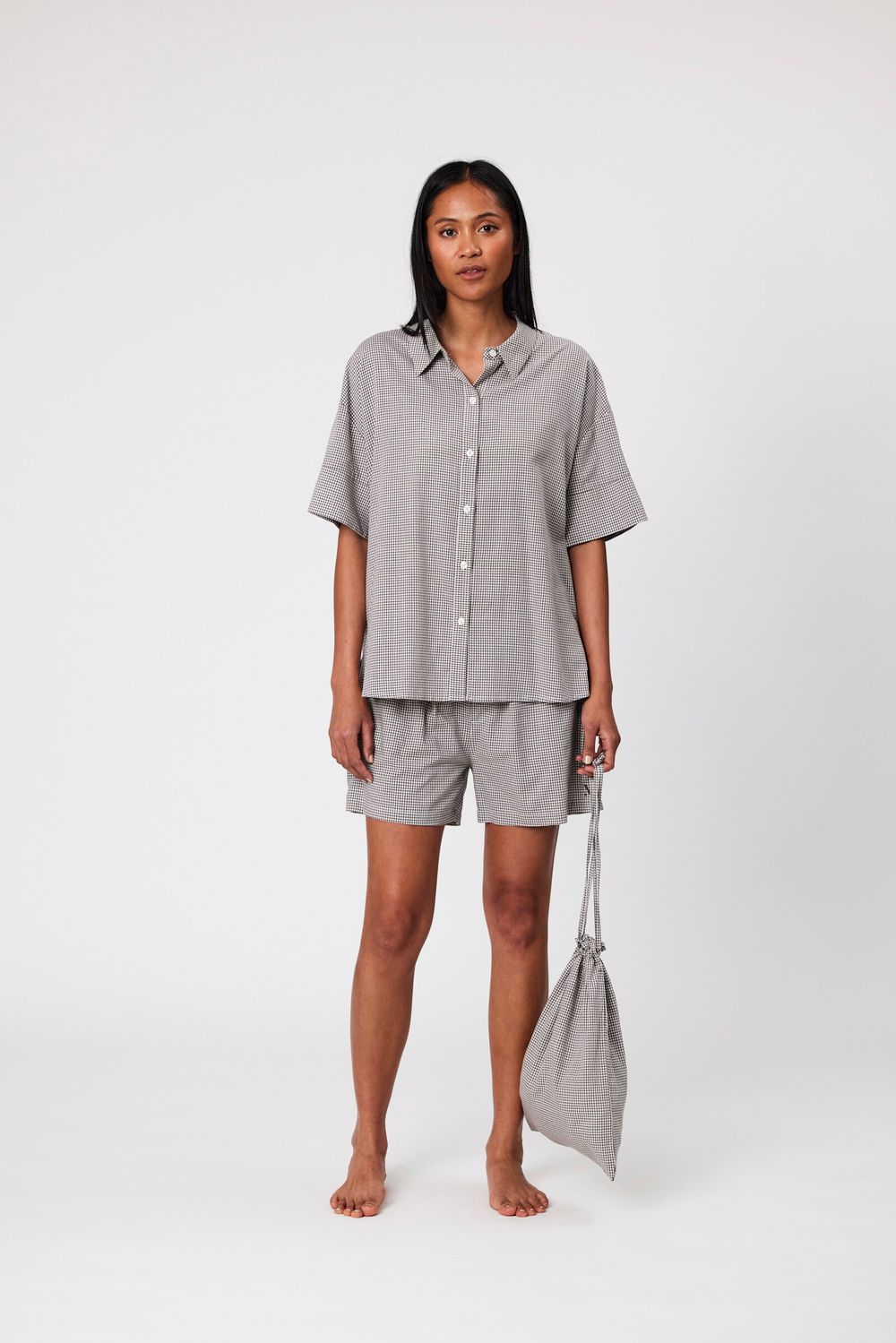PJ Set - Choc Gingham