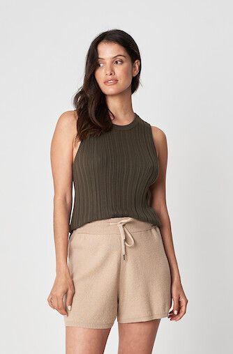 Ribbed Knit Tank - Olive