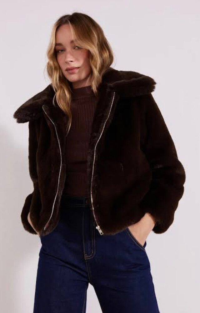 Staple the label brown fur jacket