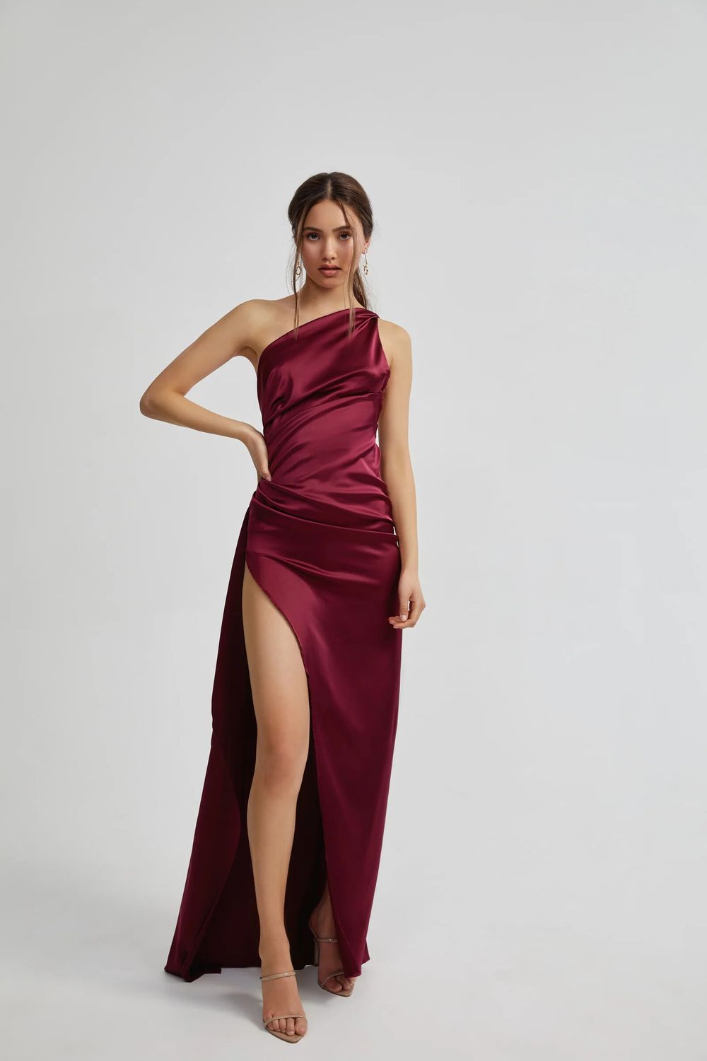 lexi one shoulder dress LEXI OS GOWN Fire / M