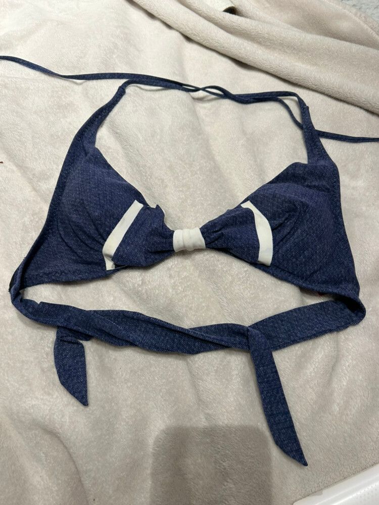 Tigerlily Blue bow Bikini Top