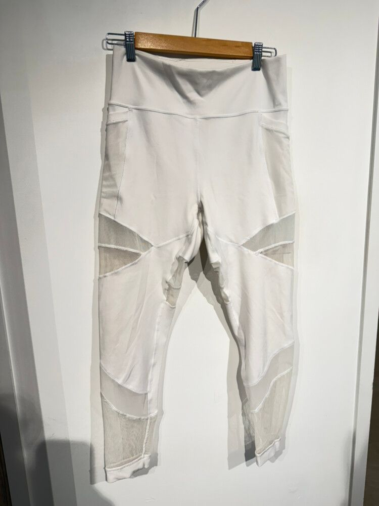 Lululemon White Mesh Cutout Leggings
