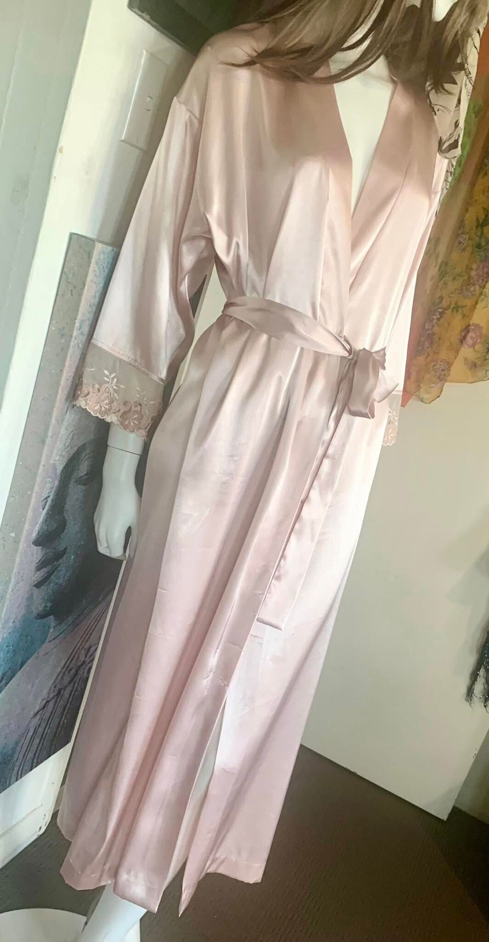 Lovable Satin & Lace Robe - Size 12