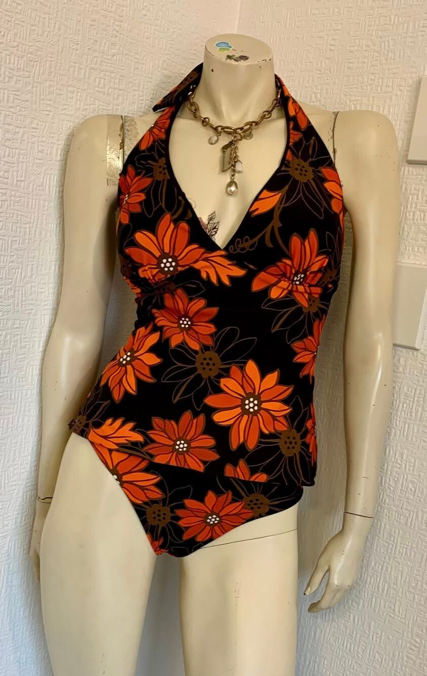Retro Print Tankini - Size 16