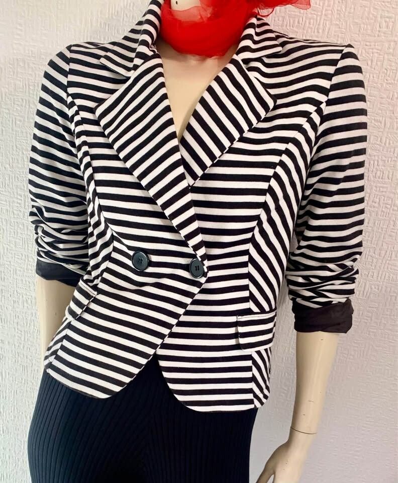 B&W Striped Jacket - Size 10-12