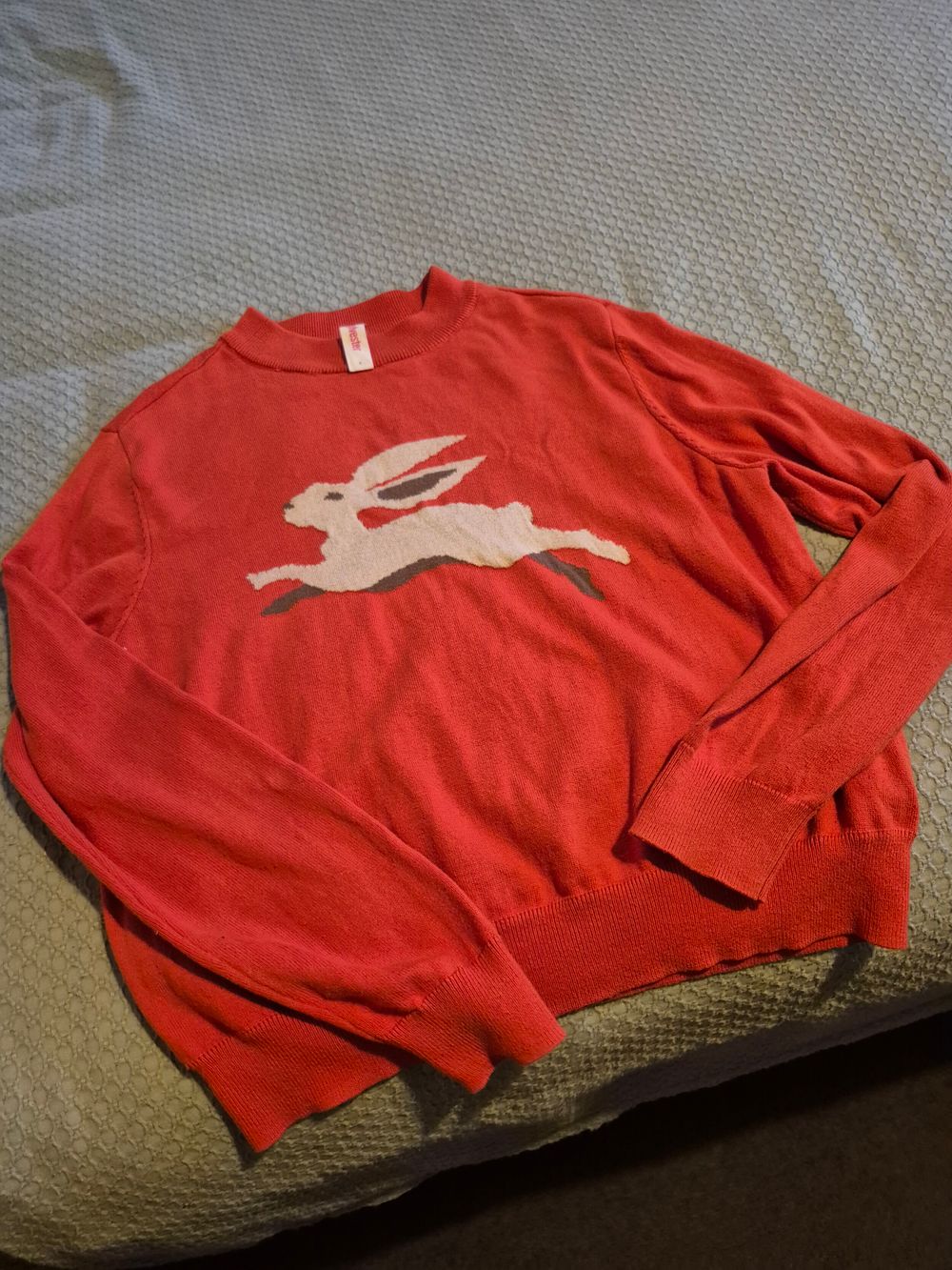 Orange Kate Sylvester jumper with Rabbit Motif