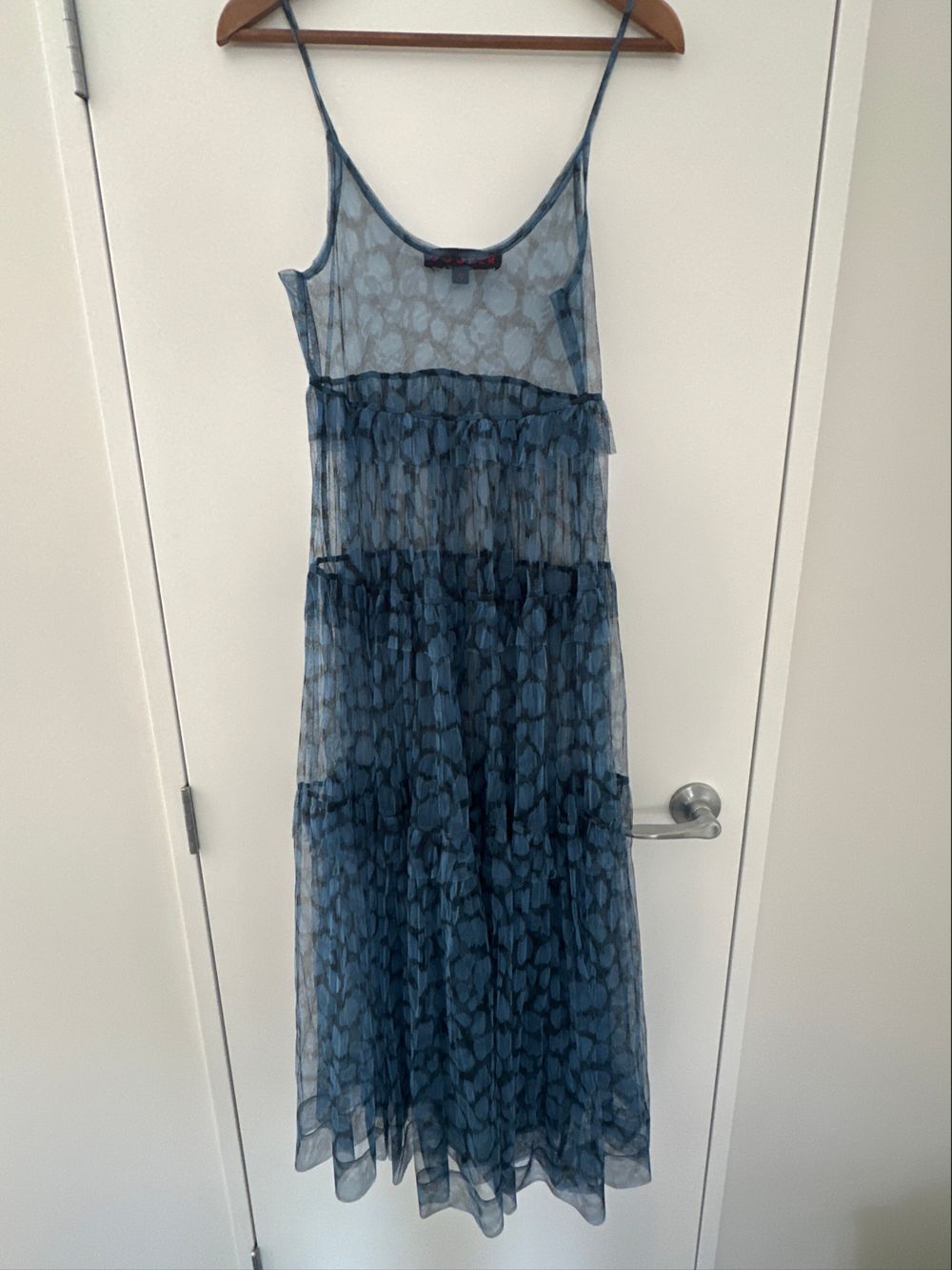 Trelise Cooper Blue Tiered Mesh Dress-  size S