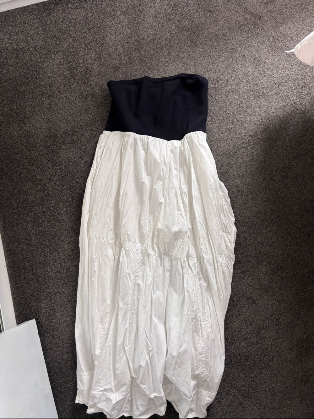 Black and White Strapless Maxi Dress