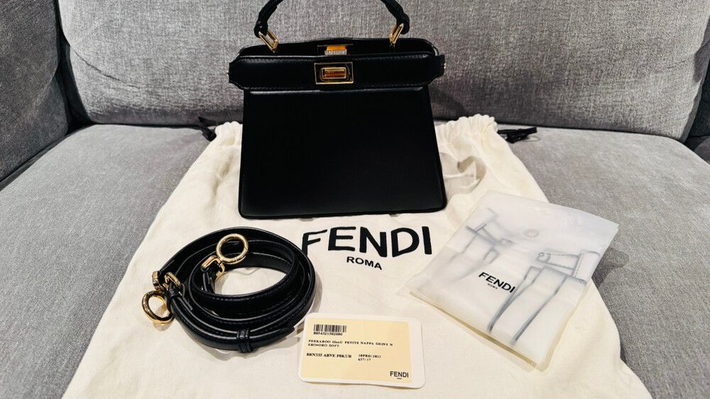 Fendi Black Peekaboo ISeeU Petite Handbag