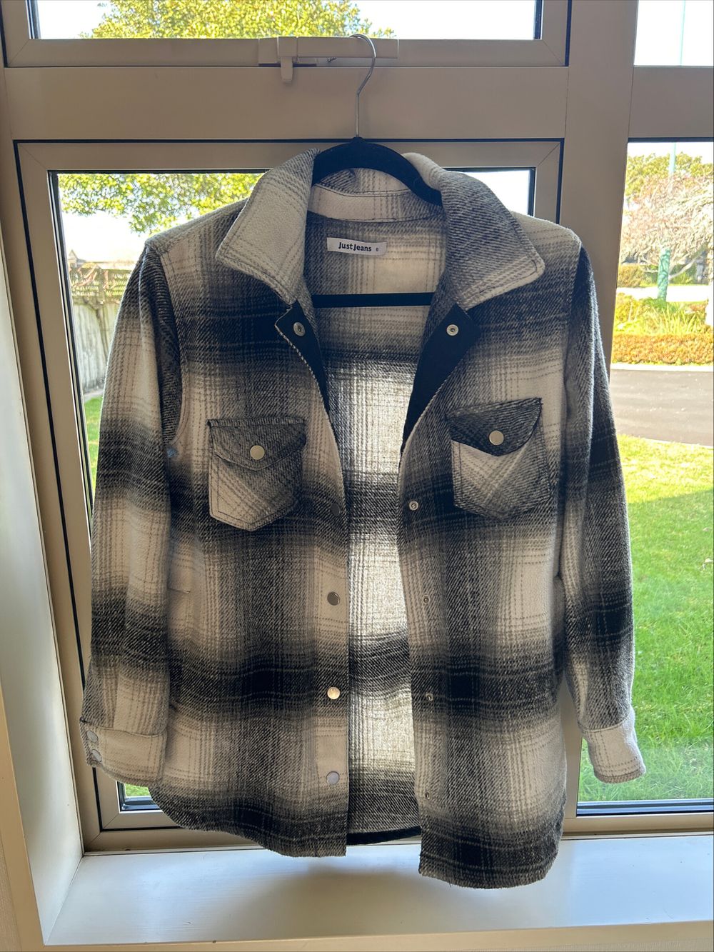 Just Jeans black Plaid Shirt Size 6