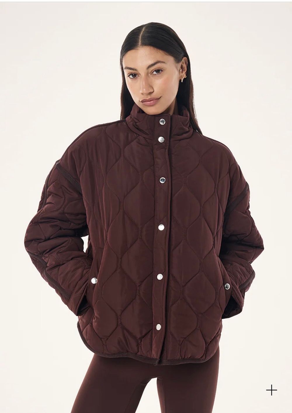 PE Nation Quilted Jacket - Mahogany