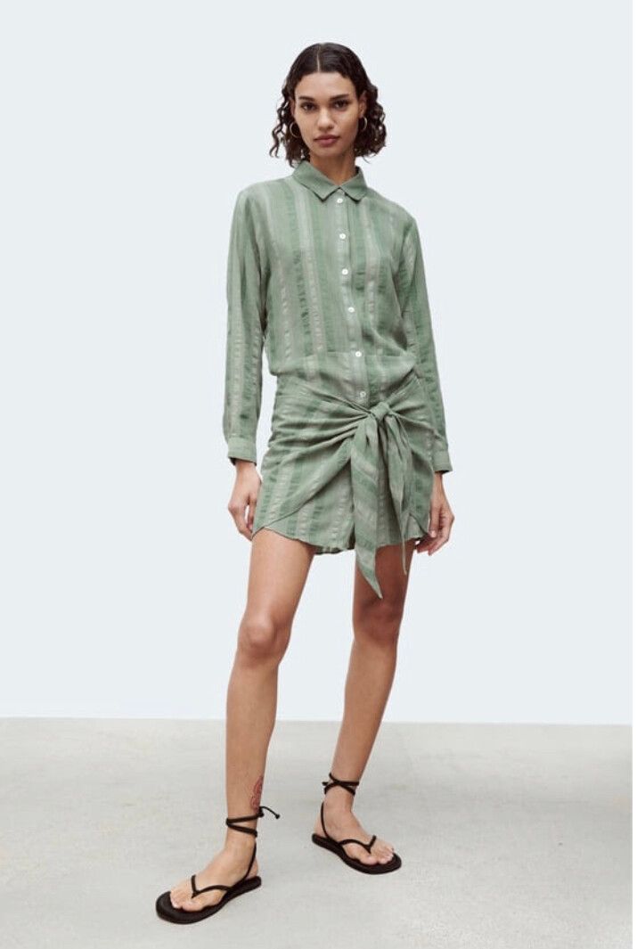 Zara - ZARA Lace Up Shirt Dress on Designer Wardrobe Zara - ZARA Lace Up Shirt Dress on Designer Wardrobe