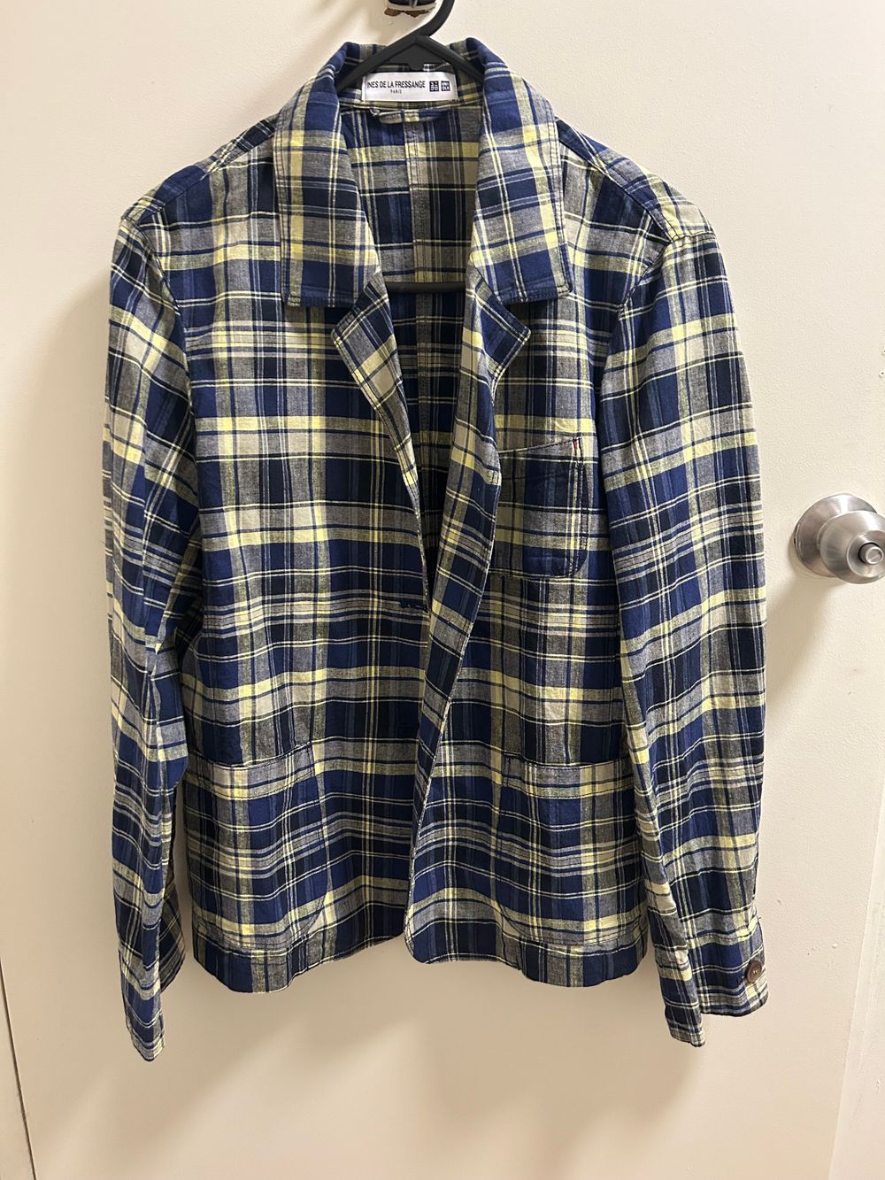 Linen check blazer
