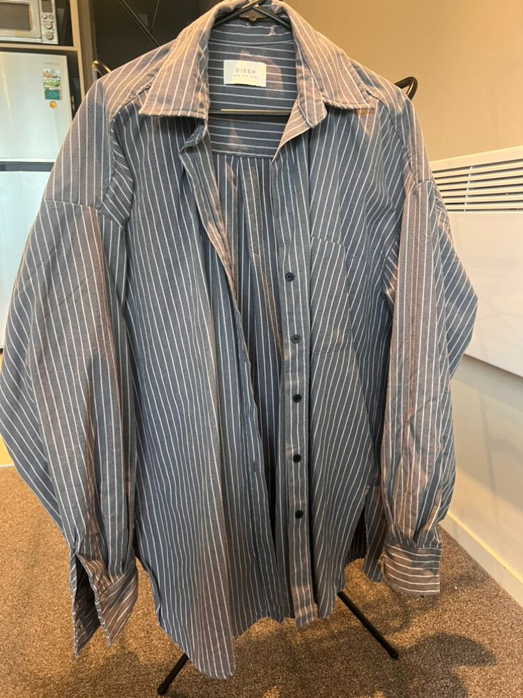 DISSH Grey Striped Shirt Size AU 12