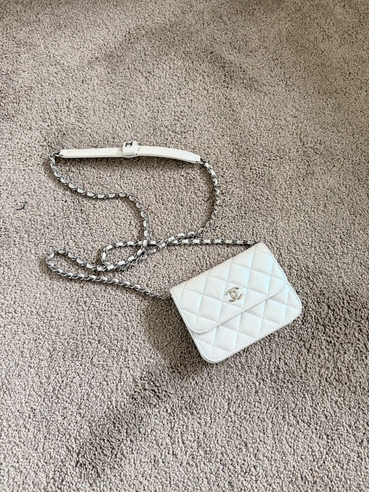 Chanel Crystal White Clutch Bag