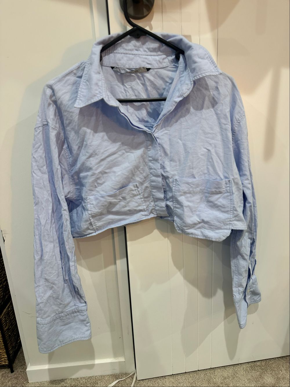 Zara Blue Cropped Shirt