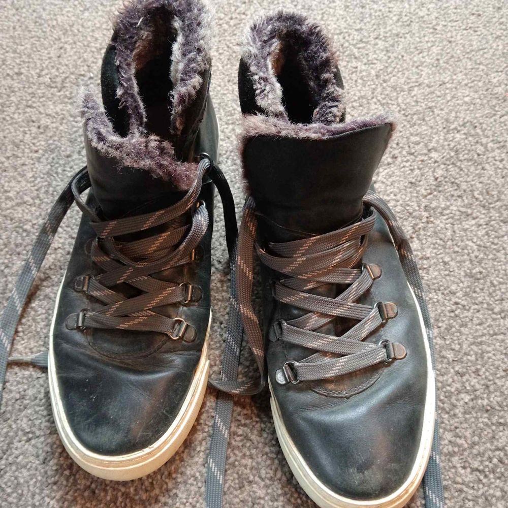 Black Leather High-Top Boots