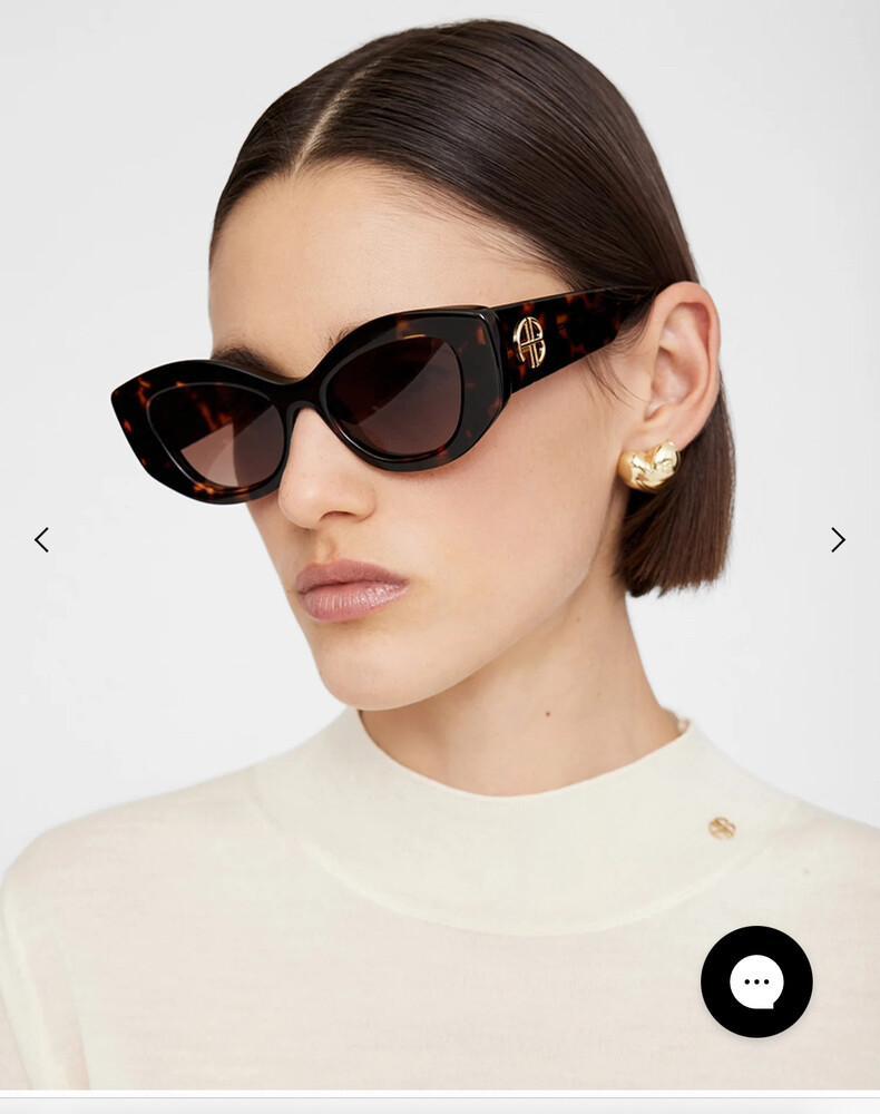 Brand New in Box Anine Bing Rennes Sunglasses in Dark Tortoise New Anine Bing Rennes Polarized Sunglasses Dark Tortoise  main image 2