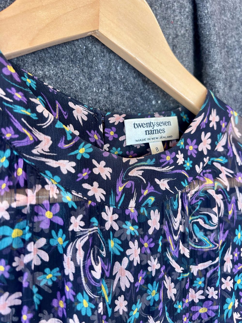 Twenty-Seven Names Black Floral Silk Dress