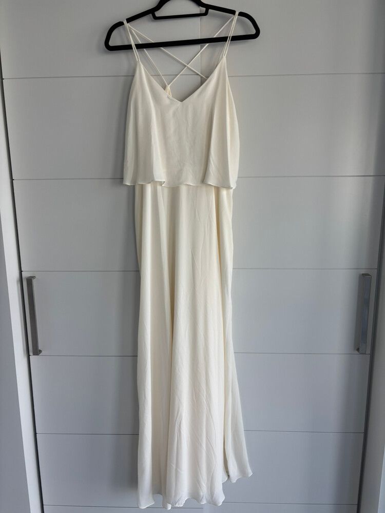 Zara - Cream Long Dress - Zara Basic on Designer Wardrobe