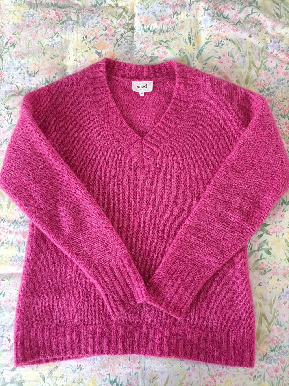 Seed Heritage Fuchsia Mohair & Wool Fluffy Knit Jumper