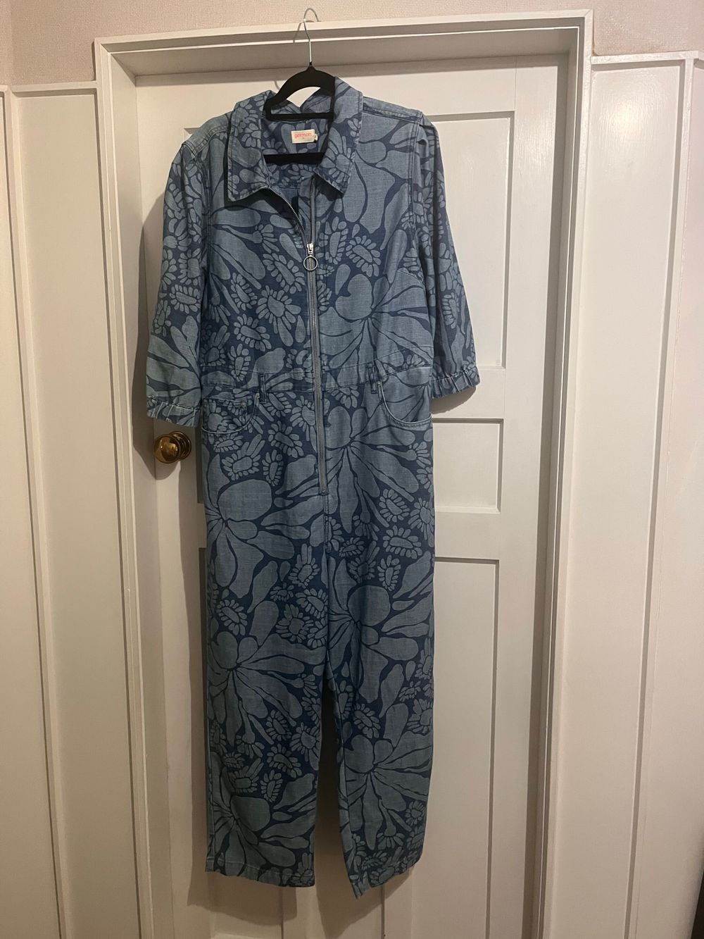 Gorman Blue Floral Print Zip Front Jumpsuit