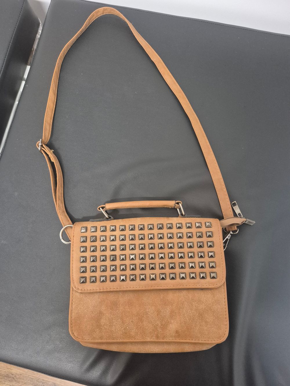 Studded Tan Crossbody Bag