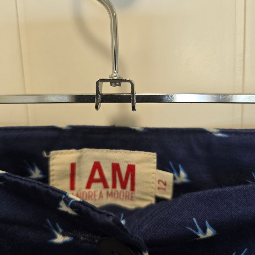 I Am Andrea Moore Navy Bird Print Pants