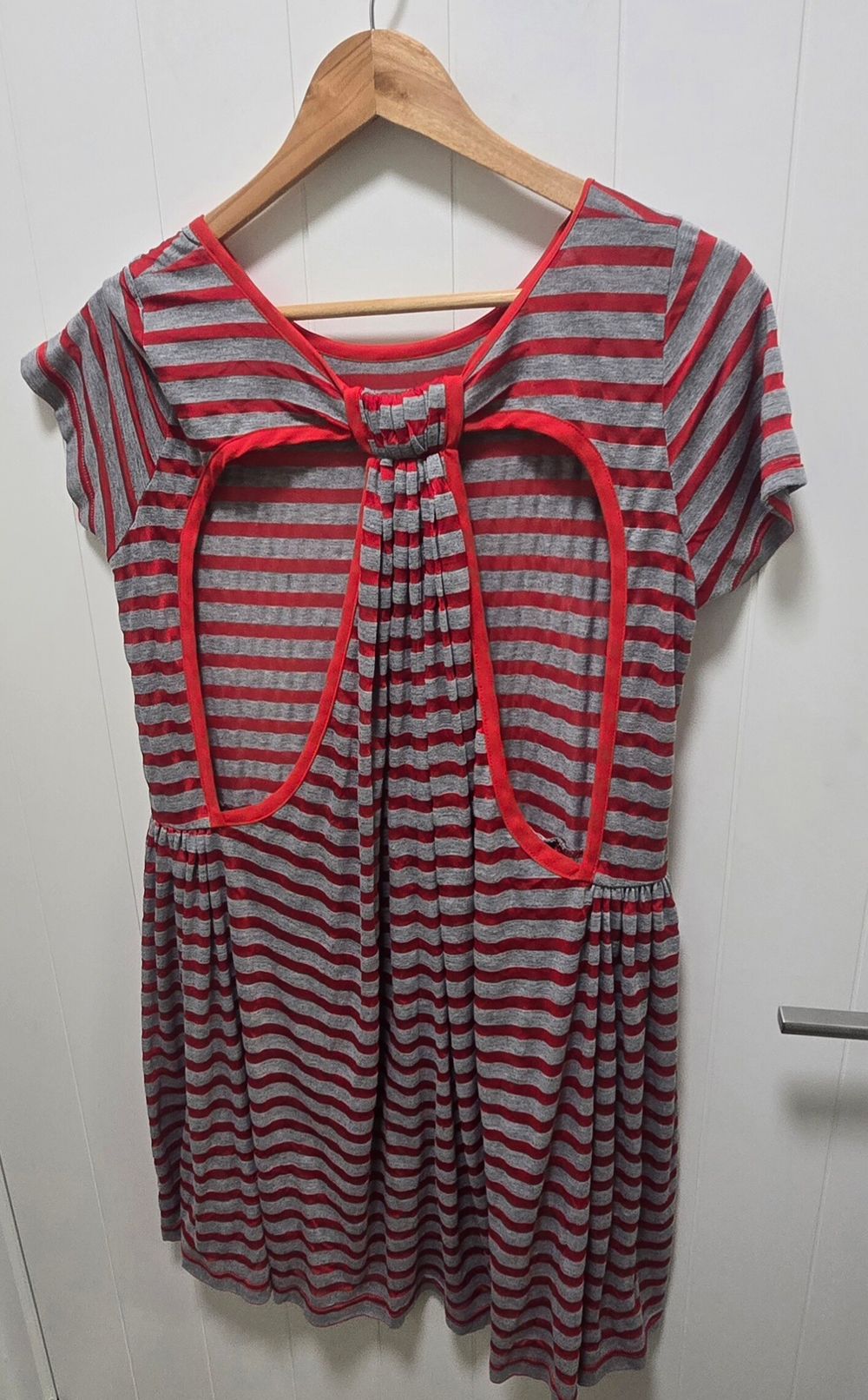 Slyvester Red Grey Stripe Dress