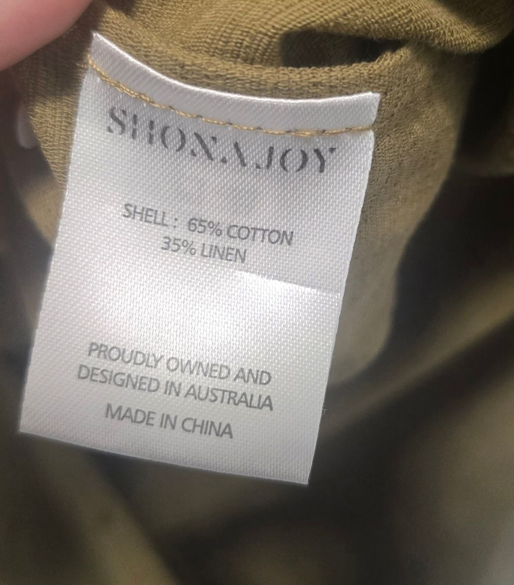 Shona Joy Khaki Linen Blend Shirt
