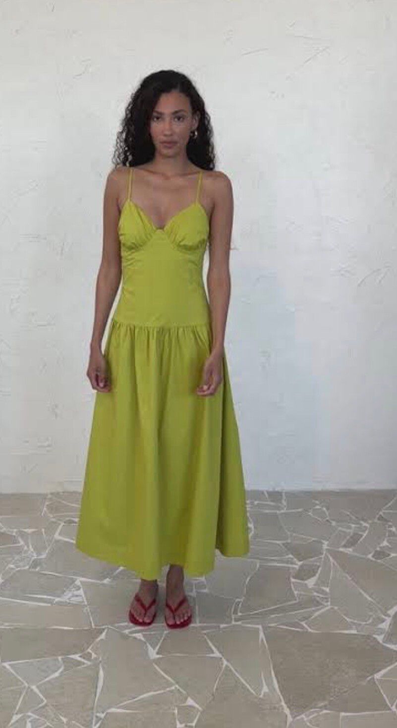RUBY MONACO DRESS -  CHARTREUSE