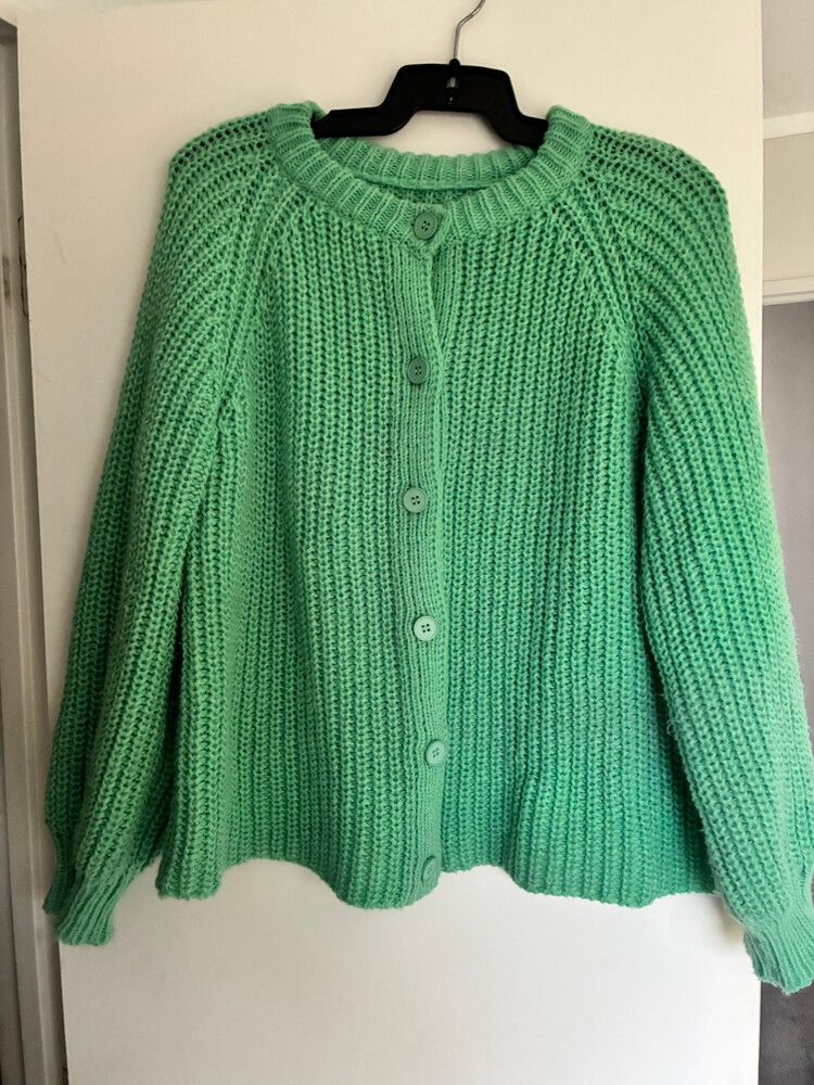 Green Chunky Knit Cardigan