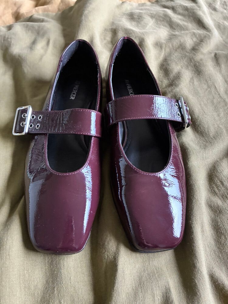 Jo Mercer Burgundy Patent Mary Janes