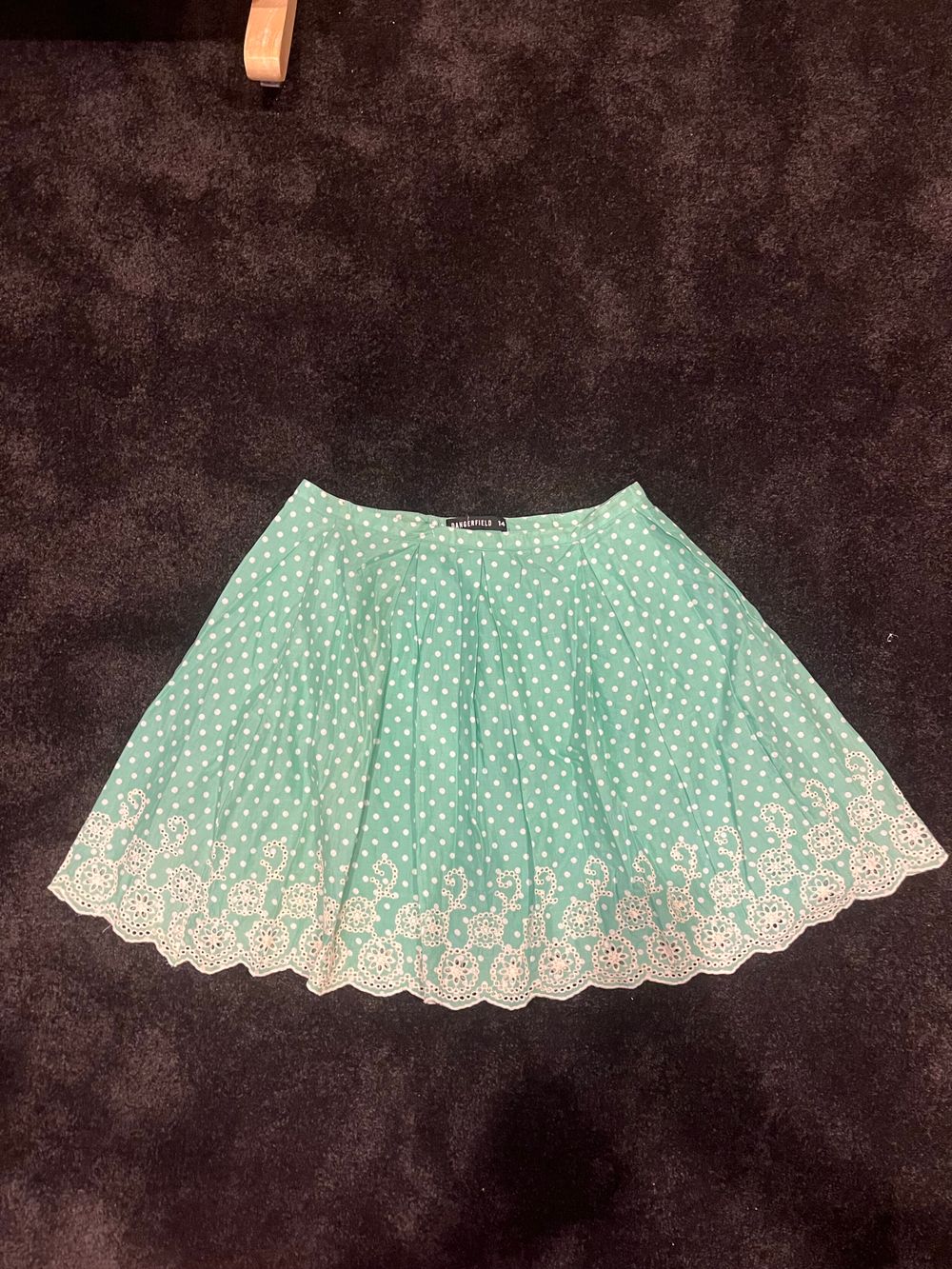 Dangerfield Mint and White Polka Dot Skirt