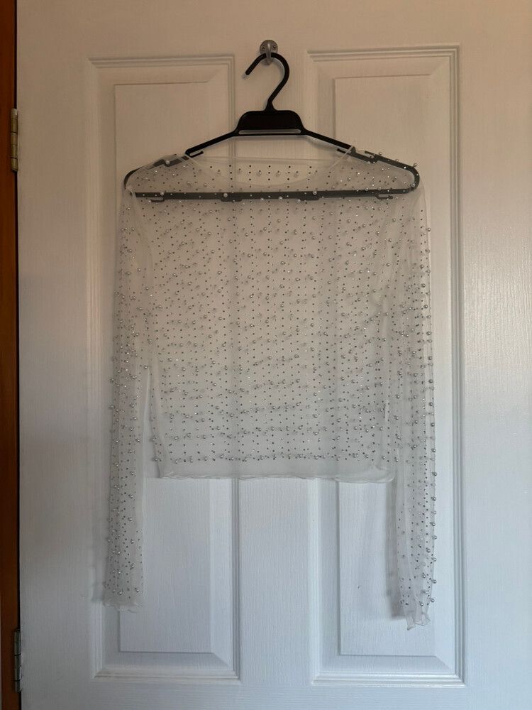 Mesh Pearl Top