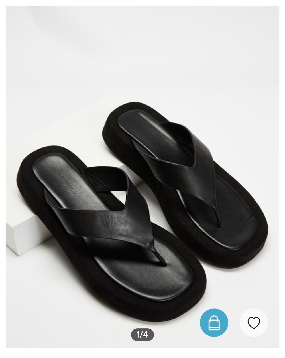 Tony Bianco Black Platform Thong Sandals