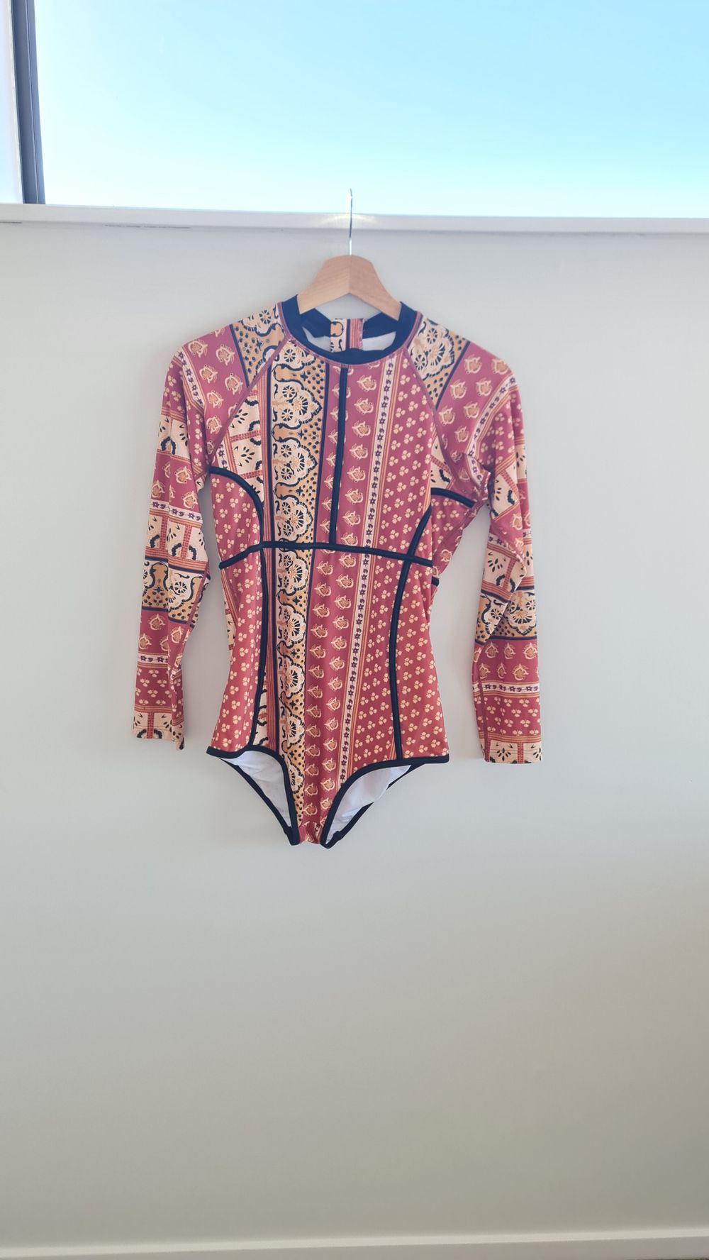 Rip Curl Pink Patterned Long Sleeve Swimsuit