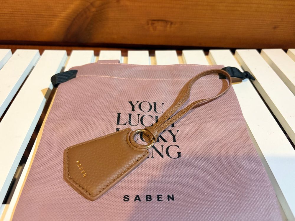 Charm Lacing Monogram Tan bag charm/Key ring