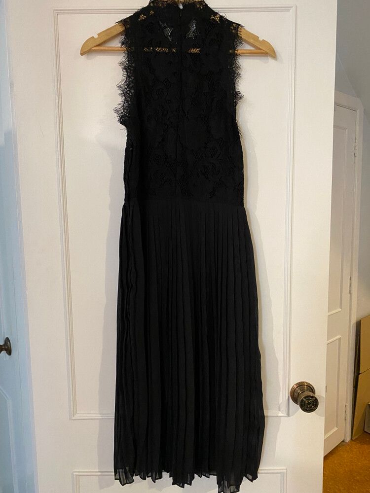 H&M - Black Lace & Pleats Dress on Designer Wardrobe
