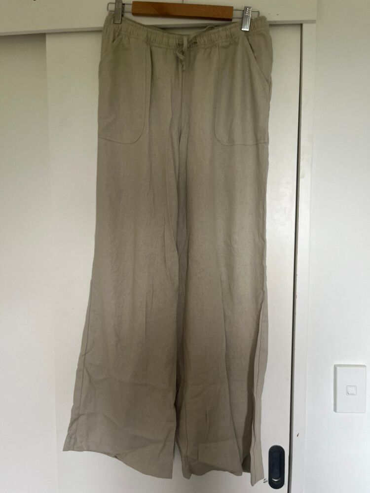 Wide Leg Beige Pants